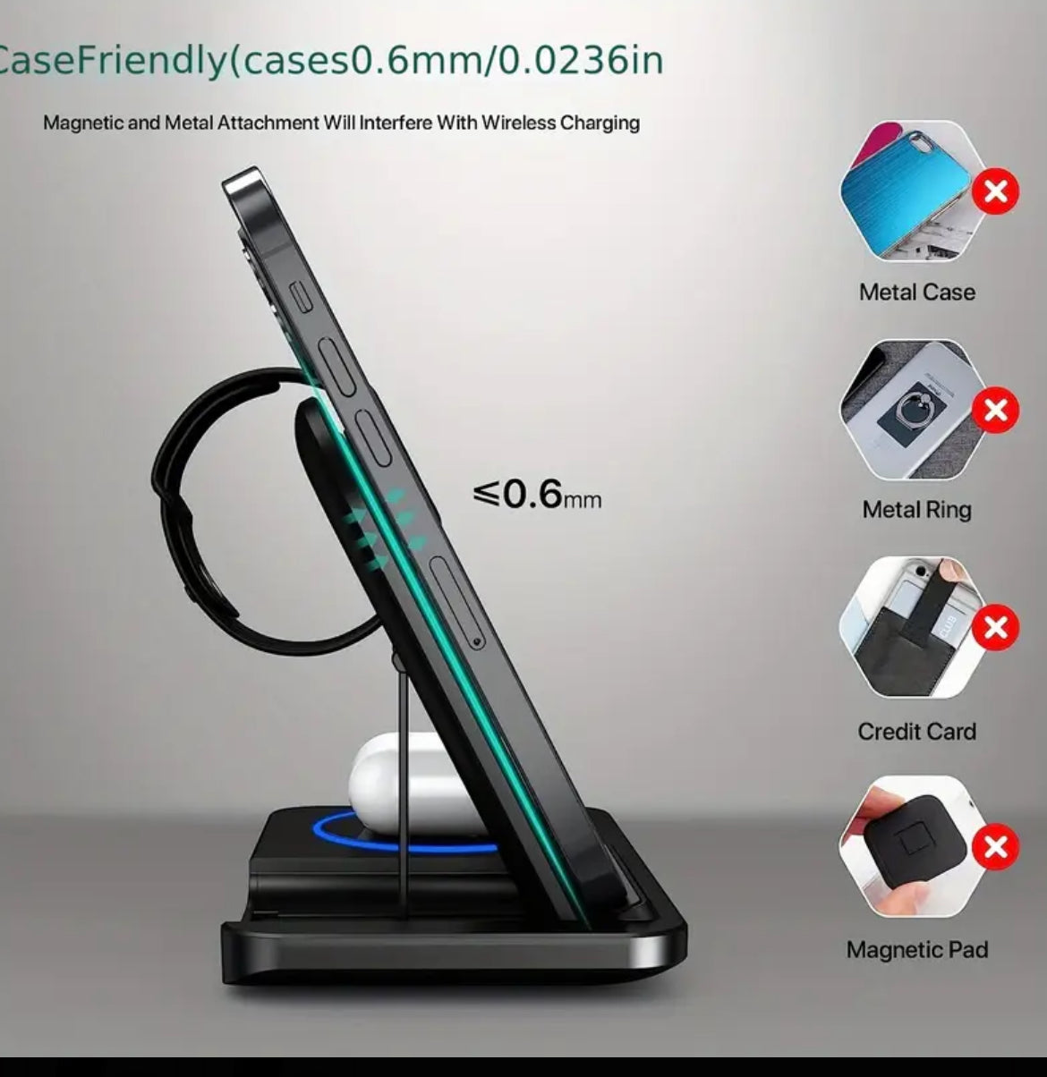 A 3-In-1 Foldable Wireless Charging Station That Quickly Charges Iphones 17 Through 8, Including Pro, Max, Mini, And SE Models, As Well As Various for iwatch And for airpods Versions, Phone Holder For Desk, Phone Stand For Desk, Phone Holder Stand, Phone