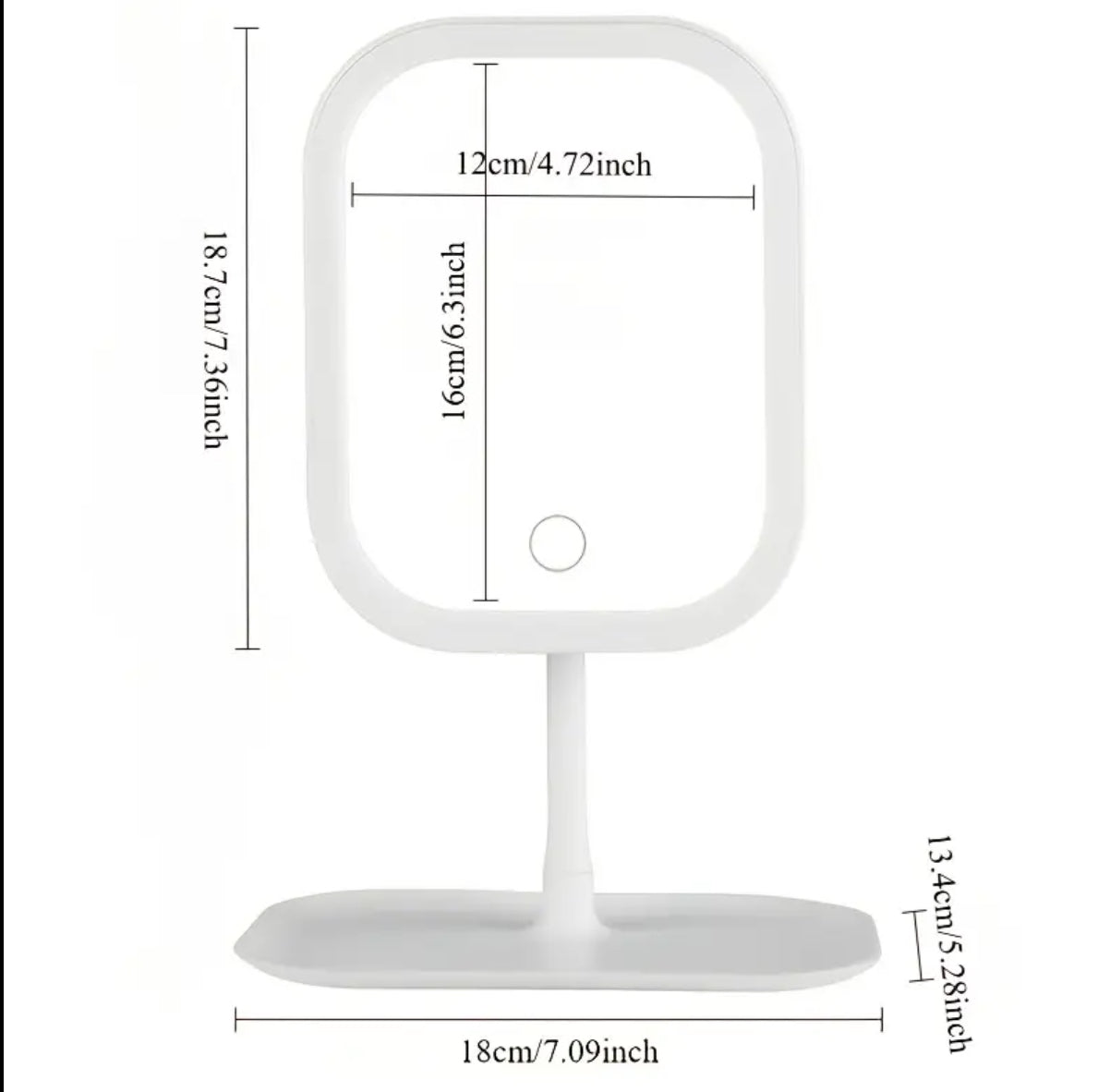 LED Makeup Mirror with Lights, Vanity Lighted Compact Folding Portable Touch Control 3-Light Modes for Women - Recharge Battery