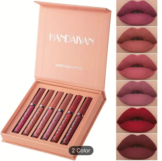 6 Pcs Matte Liquid Lipstick Makeup Set, Matte Liquid Long-Lasting Wear Non-Stick Cup Not Fade Waterproof Lip Gloss