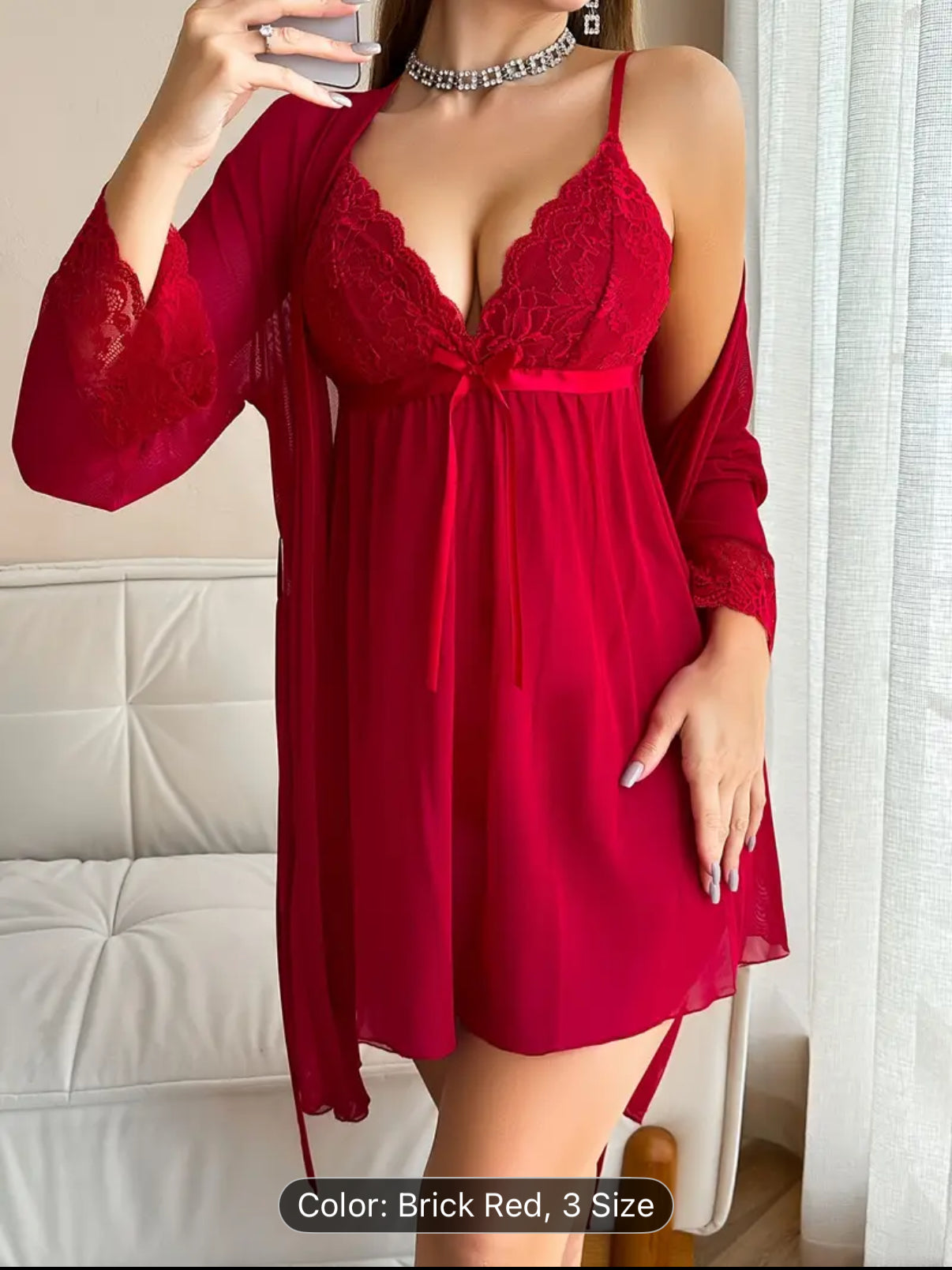 Sexy Black Lace-Trimmed Mesh Sheer Nightgown with Tie-Back Detail - Elegant Sleepwear for Women, Perfect for Home or Special Occasions, Sexy Nightwear|Sleek Nightgown|Lace Trim Detail