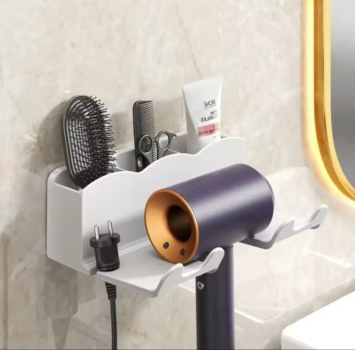 Hair Dryer Storage Rack Non Perforated Bathroom Wall Mounted Bracket Bathroom Air Duct Storage And Placement Rack Hanging Rack