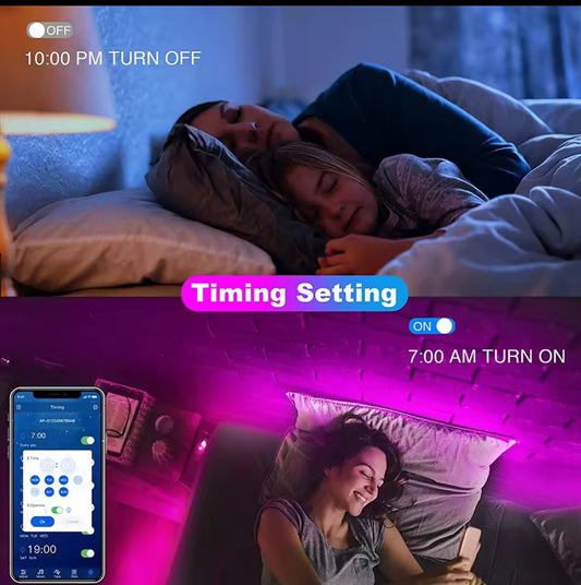 Bluetooth LED Strip Lights Smart SMD 5050 APP Remote Control Flexible Ribbon Diode Lamp Tape TV Backlights Game Room Home Decor