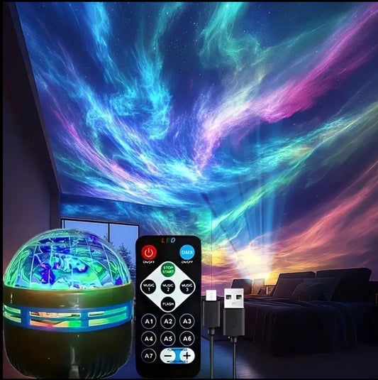 1pc of color rotating magic projection atmosphere lamp, USB interface, colorful lights, night lights, room LED lights, fairy lights, room home decorations, USB lamps, lighting, graduation gifts, bedrooms, living room decorations, holiday gifts, party part