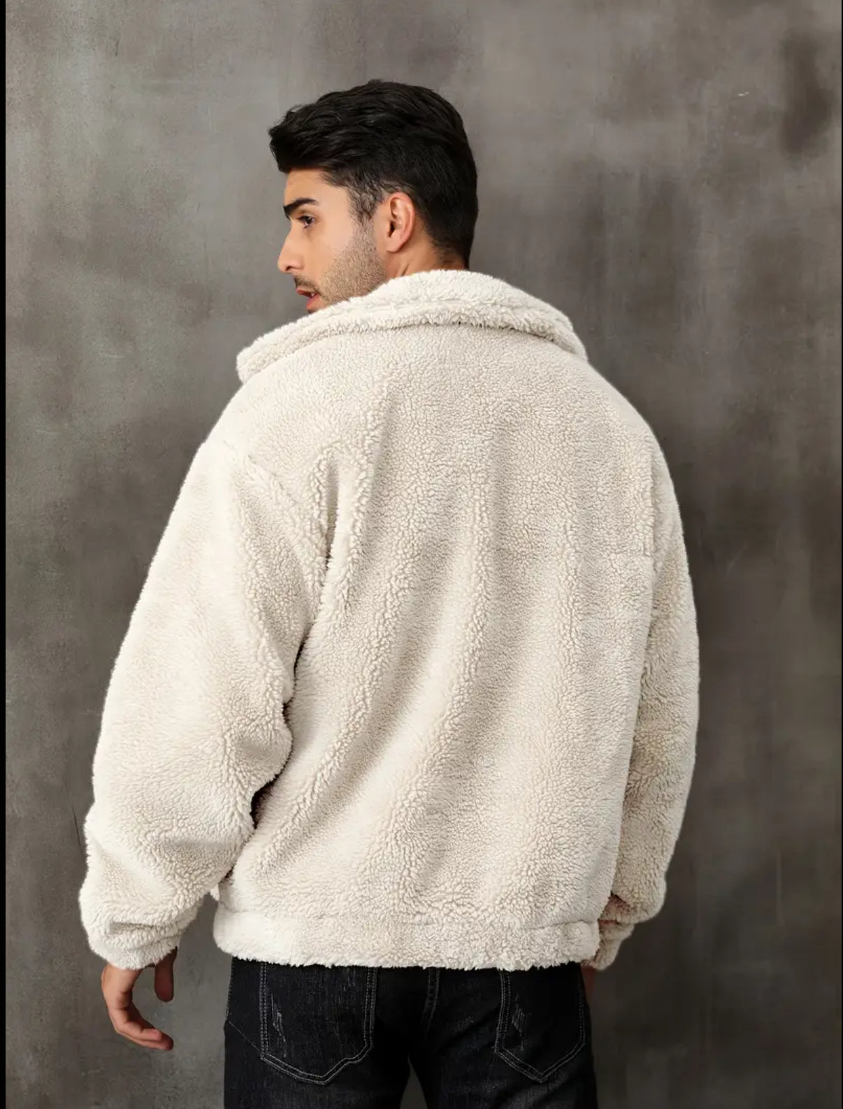 RELISH NOLESS Men's Casual Fleece Jacket - Warm, Zip-Up Winter Coat with Stand Collar & Pockets