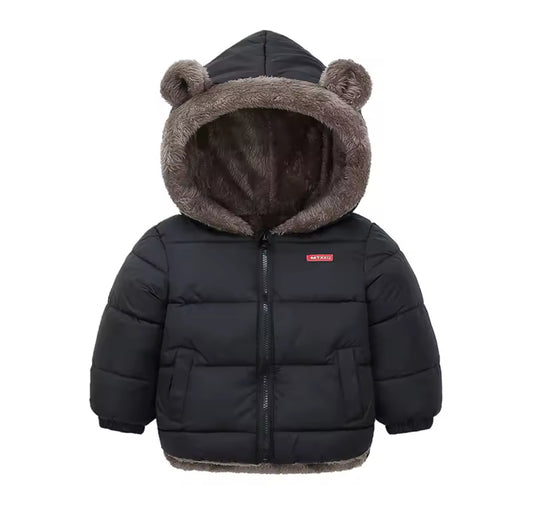 Boys Girls Thick Jackets Winter Kids Padded Fleece Warm Coats Children Hooded Cotton Outerwear Kids Clothes Cashmere Snowsuit