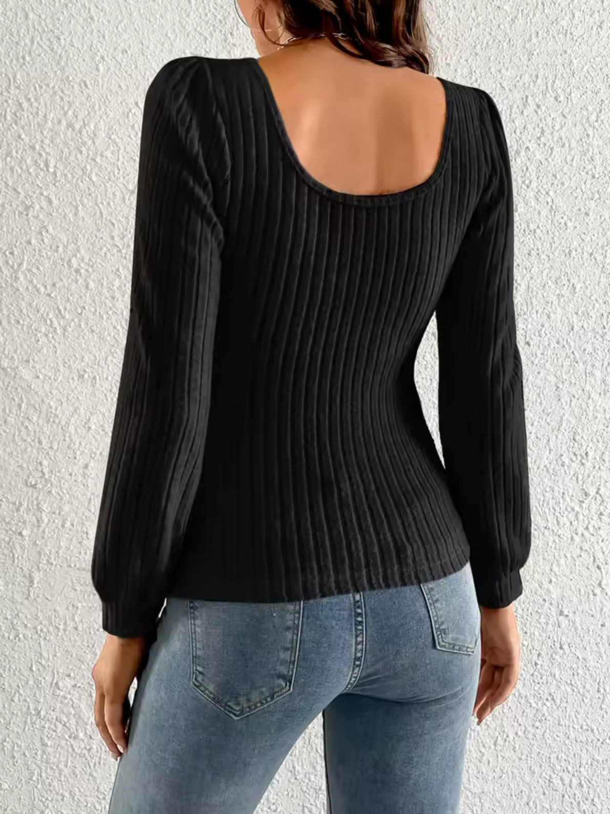 Break Size Clearance Spring Pullover Sweater Women's Long Sleeve U Collar Solid Color Loose Knit Slim Simple Top