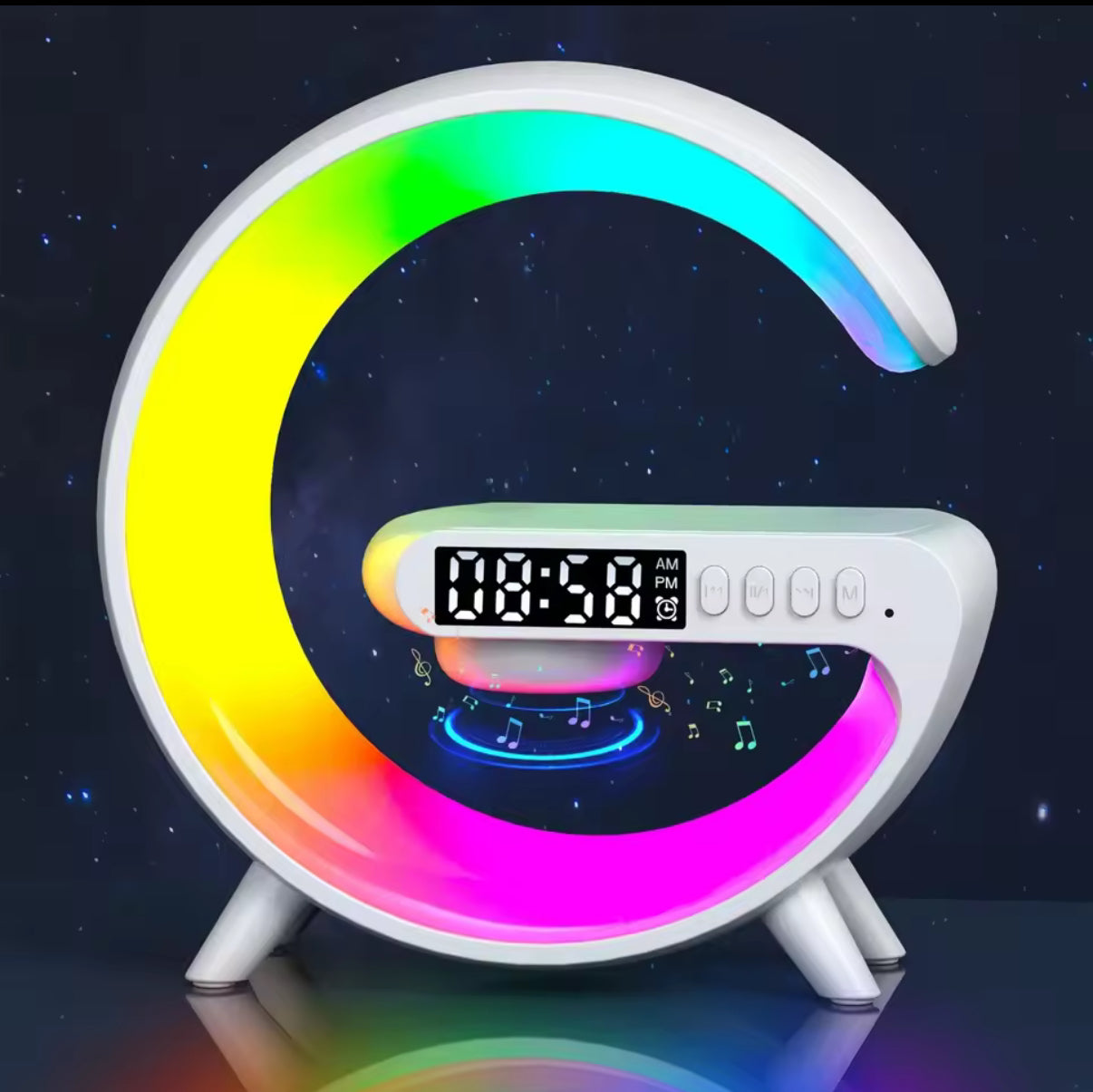 Multifunction Bluetooth Speaker TF RGB Night Light 15W Wireless Charger Stand for iPhone Samsung Xiaomi Fast Charging Station
