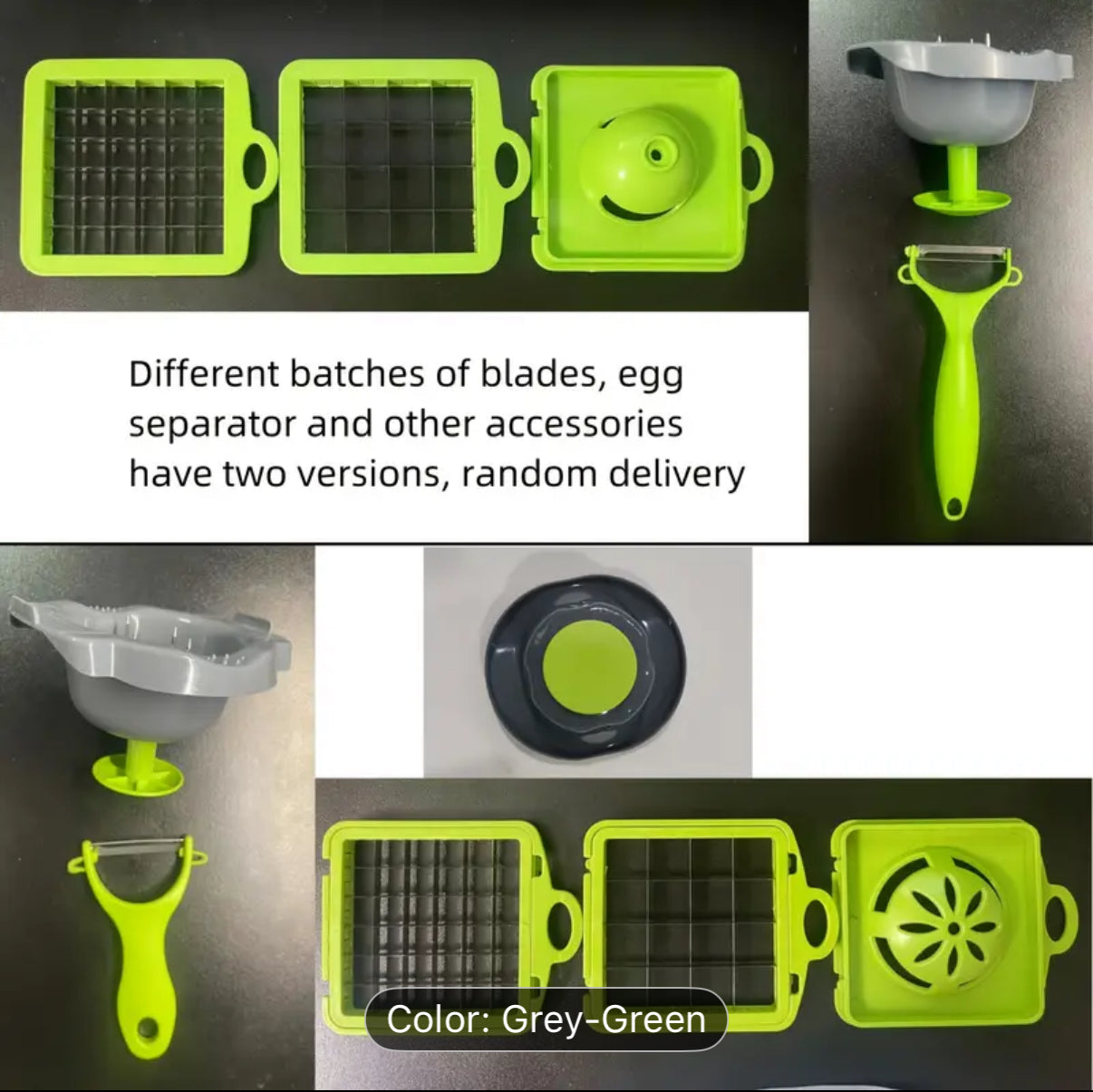 16pcs/Set, Vegetable Chopper, Multifunctional Fruit Slicer, veggie slicer, Vegetable Slicer, Cutter with Container, Onion Mincer Chopper with Multiple Interchangeable Blades, Household Potato Shredder, Kitchen Stuff, Kitchen Gadgets