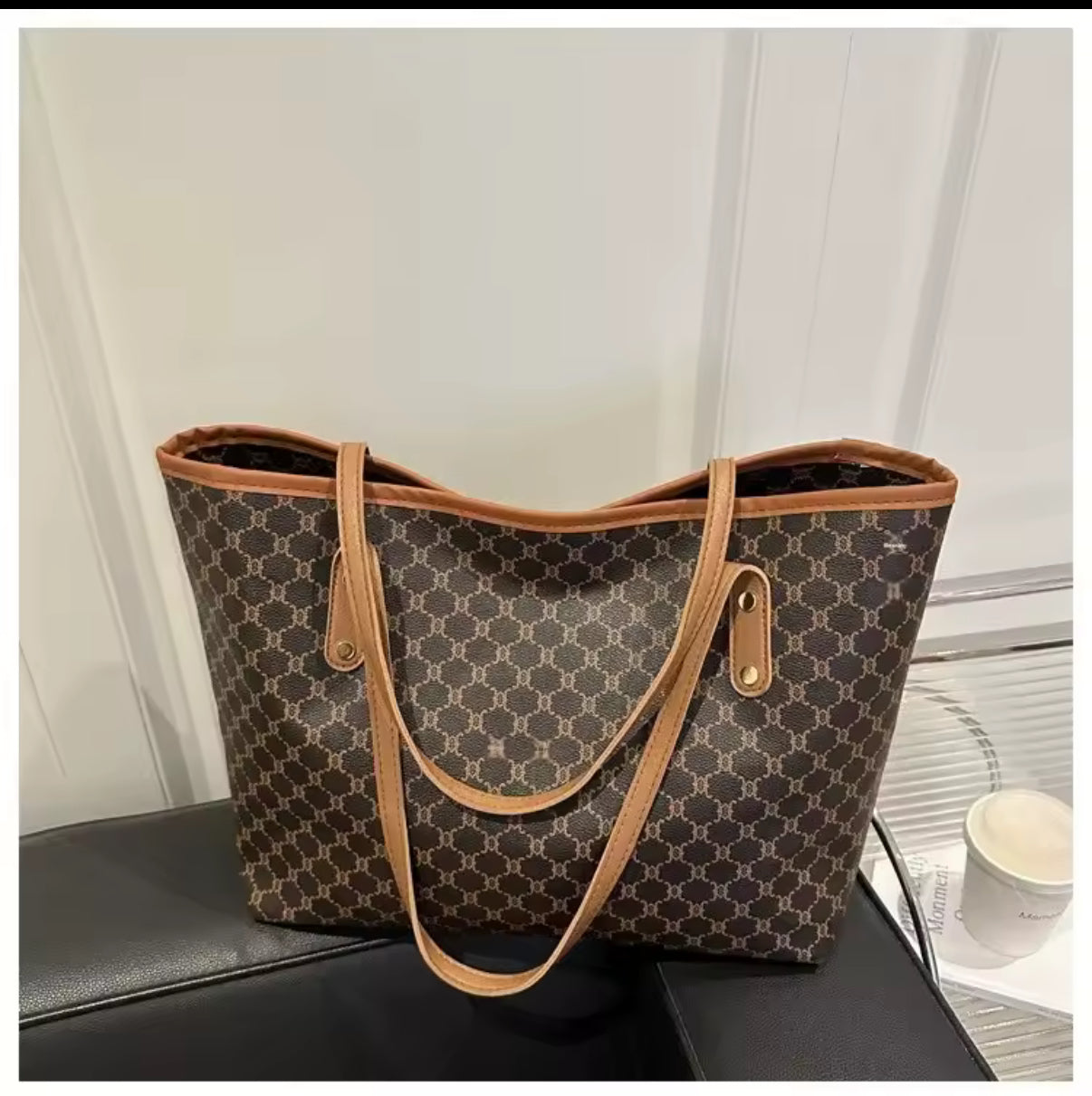 Large Capacity Commuter Women's Tote Bag Personality Mother-Child Fashion Trendy Soft Polyester Lining Zipper Closure Handbag