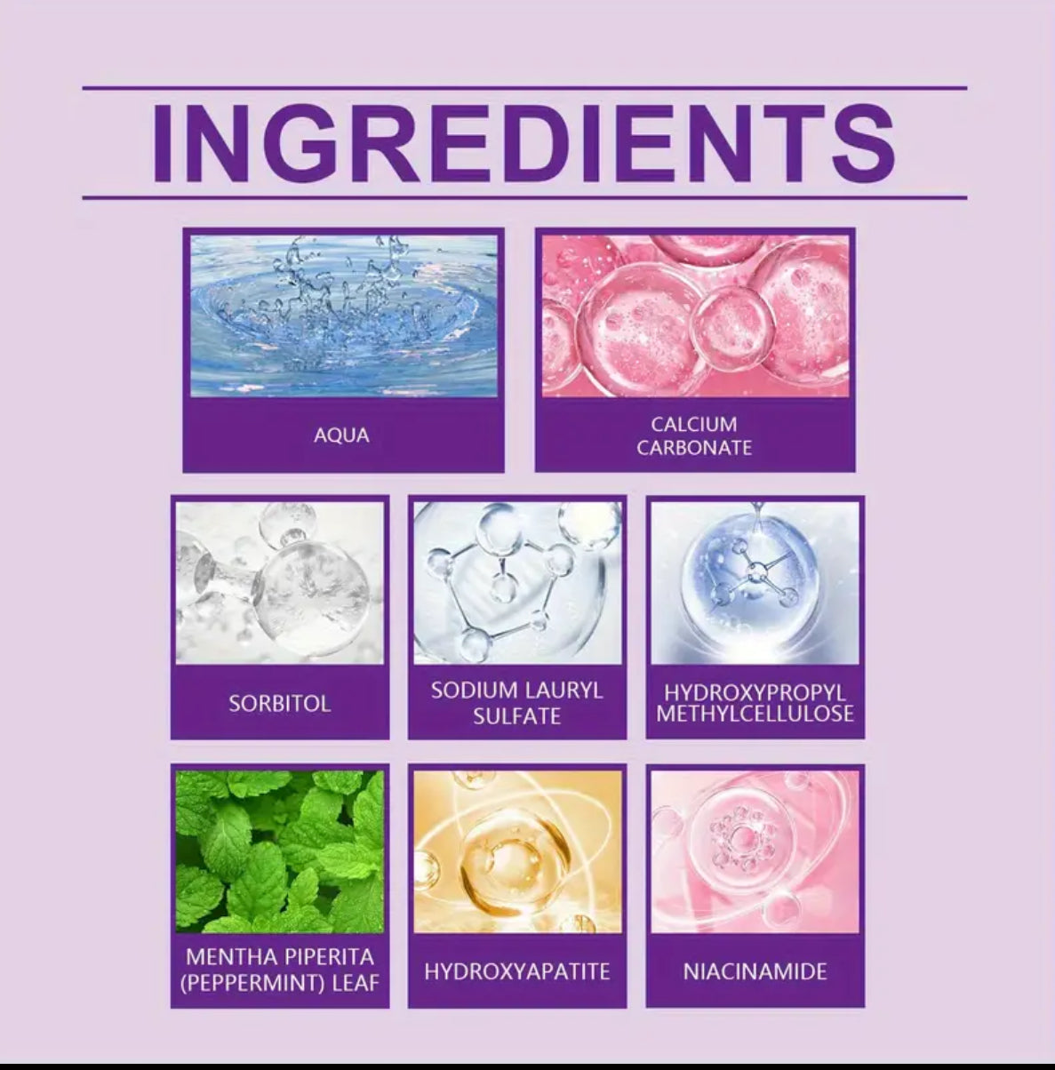 9D White Toothpaste for Deep Cleaning & Brighter Smile, Purple Hydroxyapatite Toothpaste - European Formula with Minty Fresh Breath, Gentle on Gums, Travel-Size 100g/3.52oz, Ideal Oral Hygiene Gift for Women & Men, suitable for everyday