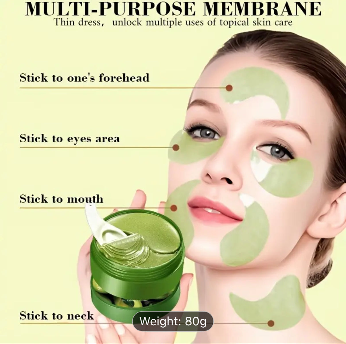 Fearless Of Eye Bags And Dark Circles, 60pcs Avocado And Hyaluronic Acid Eye Mask, Strong Moisturizing Effect,, Make The Light Beige Around The Eyes More Delicate, Compact, Say Goodbye to Dryness And Dullness, Moisturizing Before Makeup., Concealer for Ey