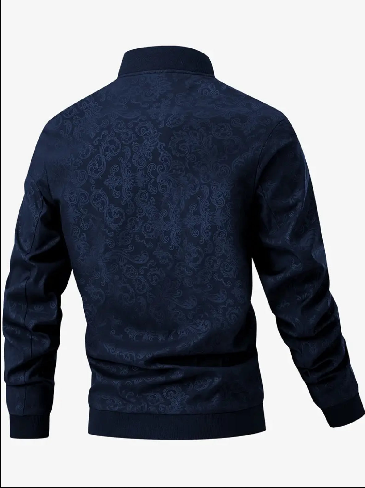 Men'S Casual Bomber Jacket with Phoenix Print, 97% Polyester 3% Spandex, Windproof for Spring & Fall, Baseball Collar, Zip-Up Design, Windbreaker Jacket