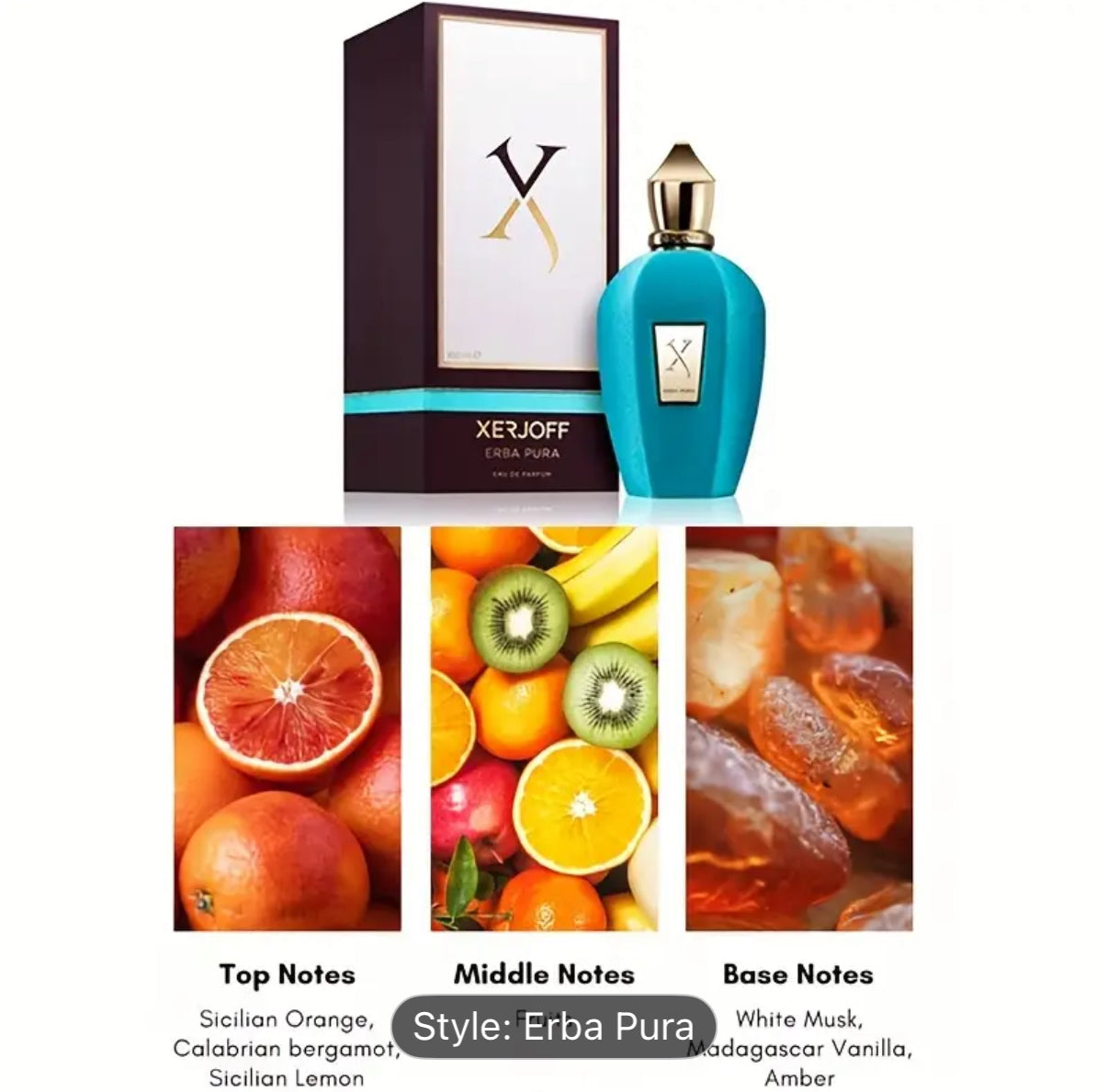 Xerjoff Erba Pura Eau de Parfum 1:1 - 100ML/3.4FLOZ Men's Perfume Women’s Unisex Middle Eastern Royal Fragrance, Oriental Fruity Citrus Lemon Scent with Long-Lasting Wear. High-End Luxury Noble Cologne for Any Occasion – Perfect as a Daily Gift, Birthday