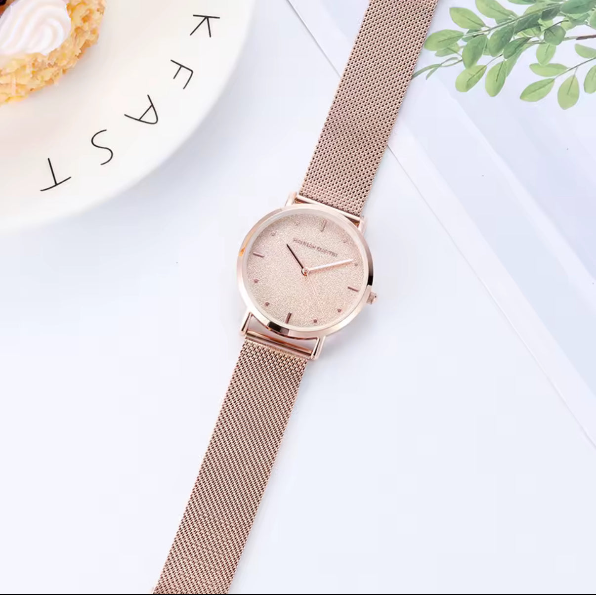 2025 New Women's Luxury Watch Matte Dial Japanese Quartz Movement Stainless Steel Mesh Strap Hannah Martin Brand Original Watch