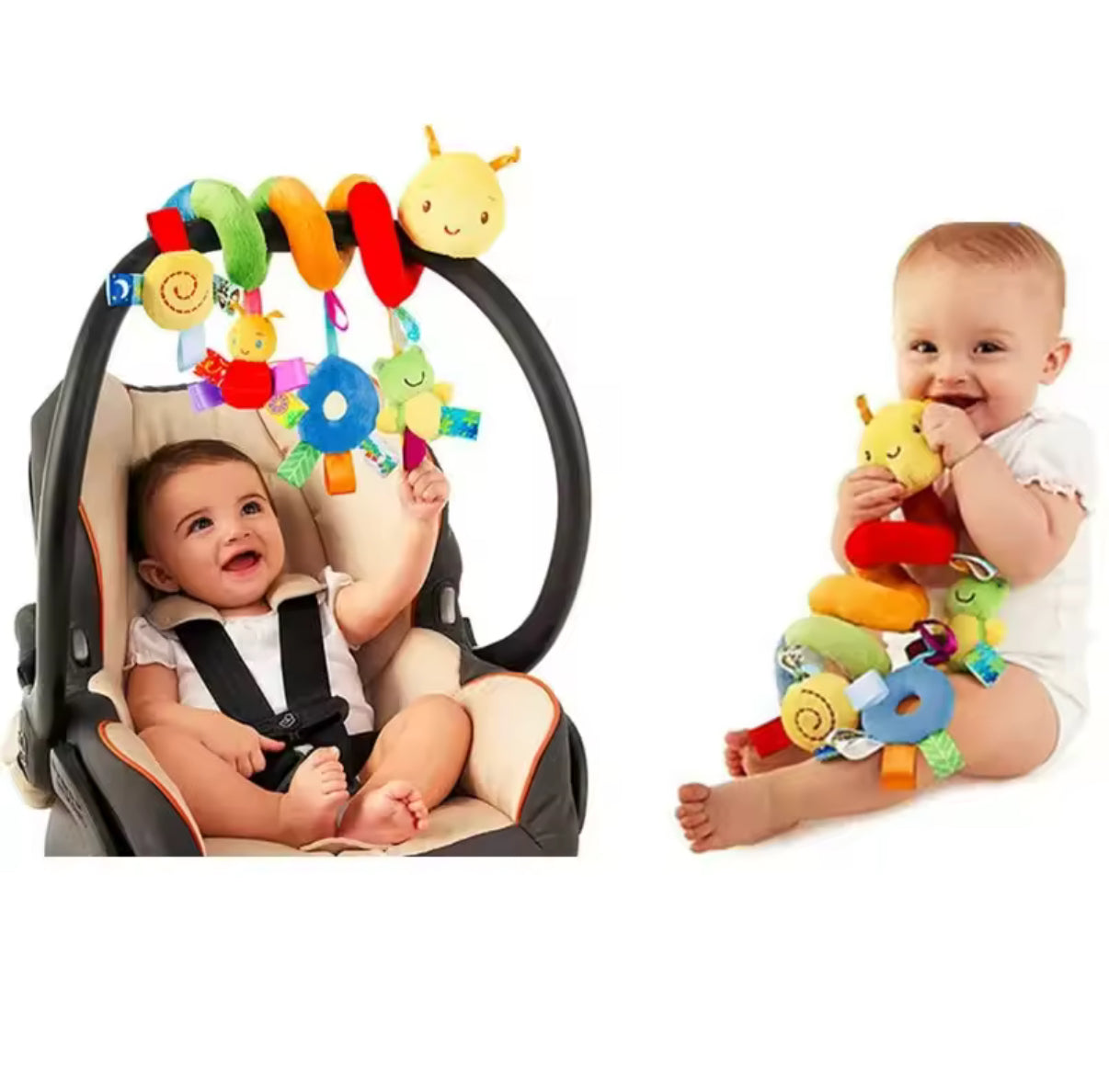 Cute Activity Musical Spiral Crib Stroller Car Seat Travel Hanging Toys Baby Boys Girls Rattles Toy
