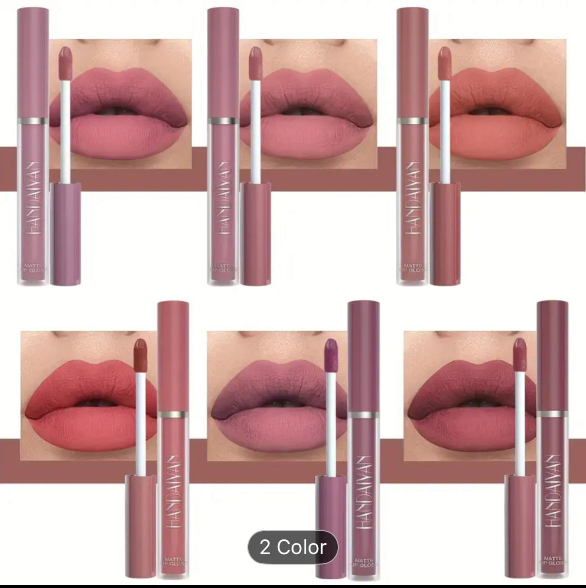 6 Pcs Matte Liquid Lipstick Makeup Set, Matte Liquid Long-Lasting Wear Non-Stick Cup Not Fade Waterproof Lip Gloss