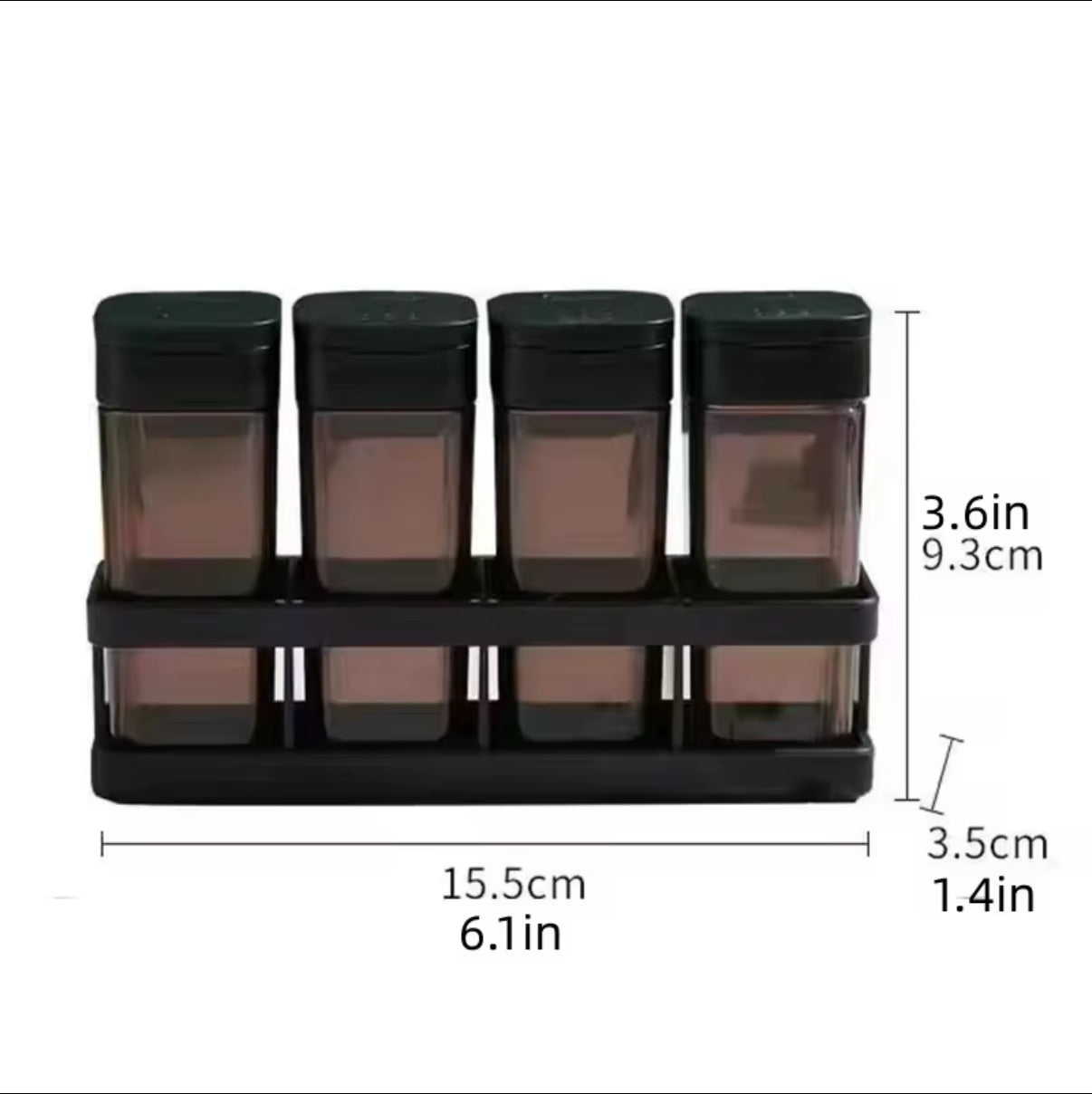 Four-grid Integrated Barbecue Spice Bottle Household Combination Set Spice Jar Kitchen Sealed Moisture-proof Spice Bottle