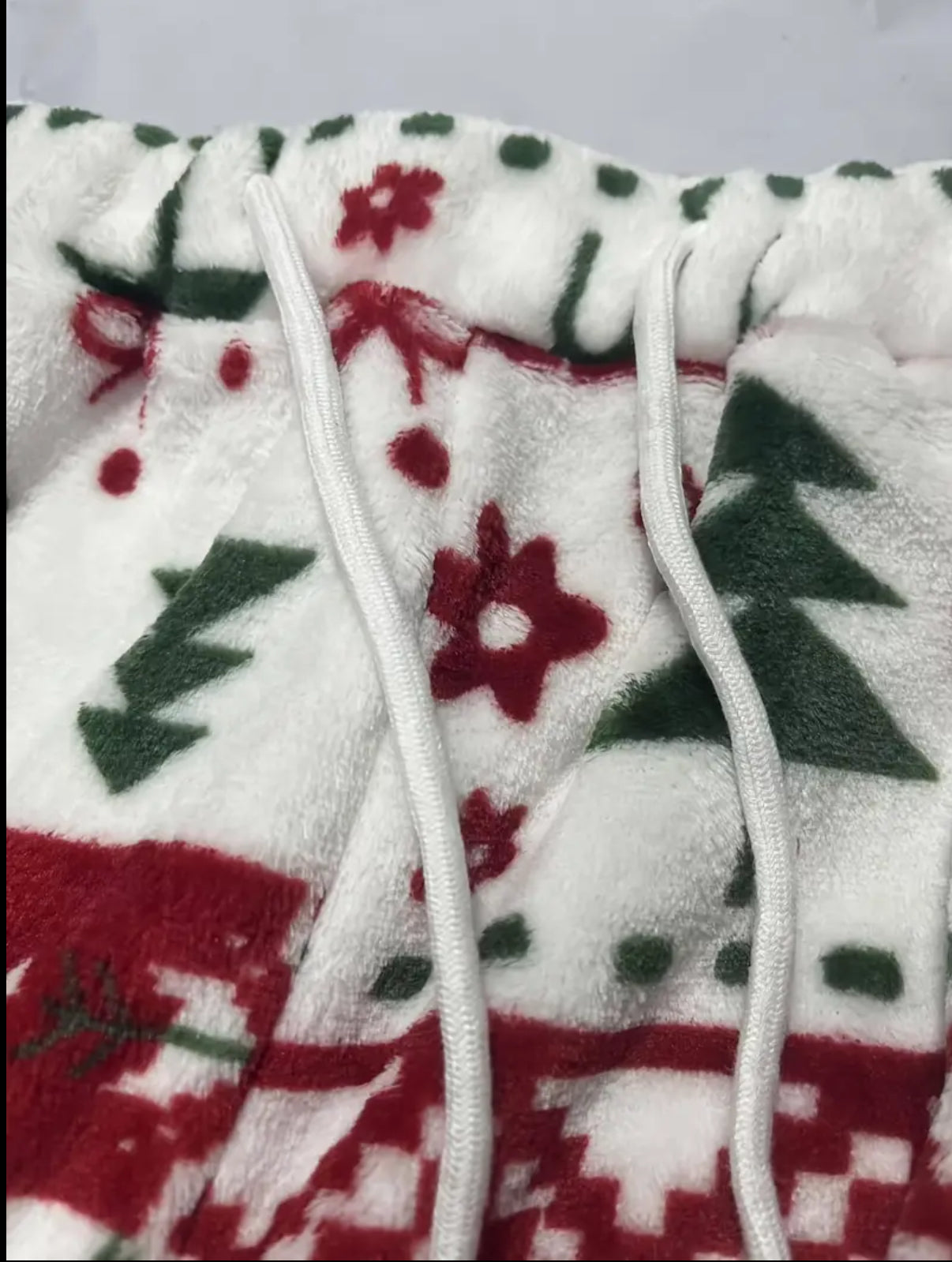 1pc Cozy Christmas Pajama Pants, Casual Polyester Knit Fabric with Drawstring, Straight Leg, Festive Holiday Pattern for Adults - Fall/Winter Season