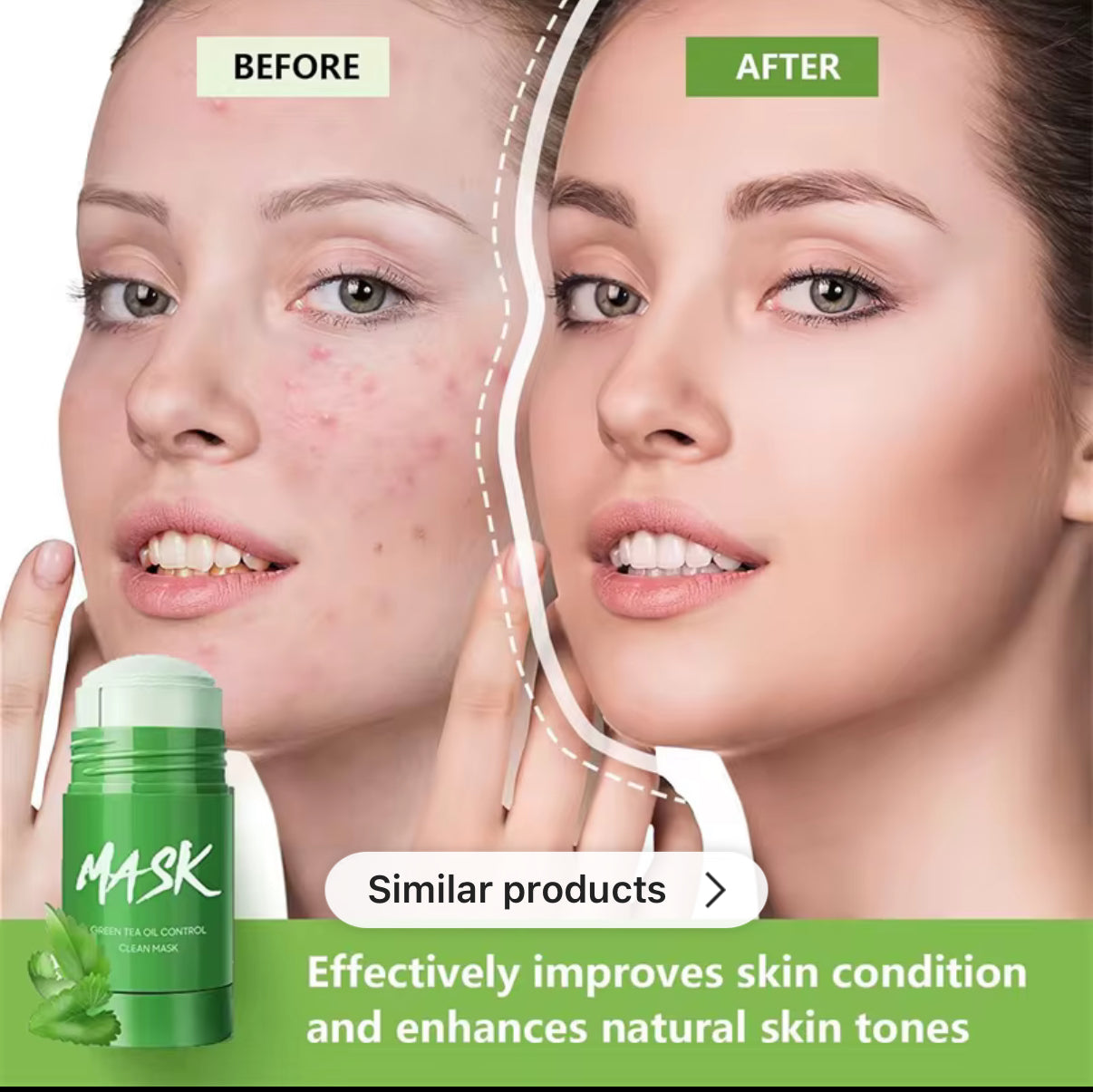 Green Tea Eggplant Facial Clay Mask Stick
Purifying Deep Cleansing Removal Blackheads Acne
Anti Blemish Cleanser Stick for Face