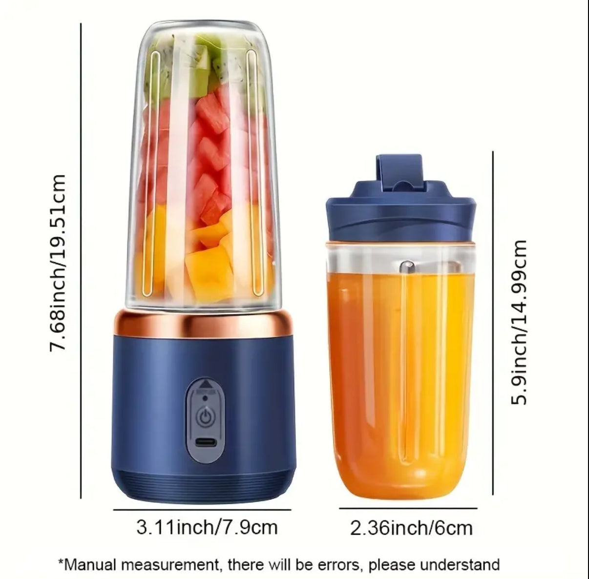 Portable Multi-Function Juicer with Rechargeable Battery - Compact Food-Grade PP Cup, Ideal for Home and On-the-Go Use, Cross-Border Wholesale, Juicing Station|Compact Juicer|Durable Plastic