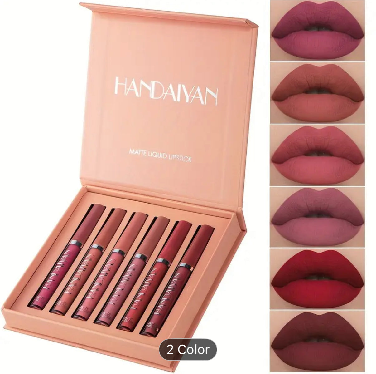 6 Pcs Matte Liquid Lipstick Makeup Set, Matte Liquid Long-Lasting Wear Non-Stick Cup Not Fade Waterproof Lip Gloss