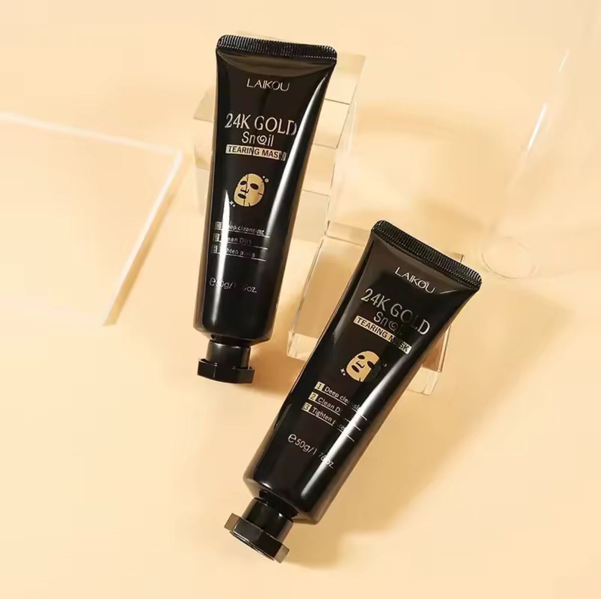 LAIKOU 24K Gold Snail Collagen Peel Off  Tearing Face Mask Deep Cleansing Remove Blackhead Face Care 50g