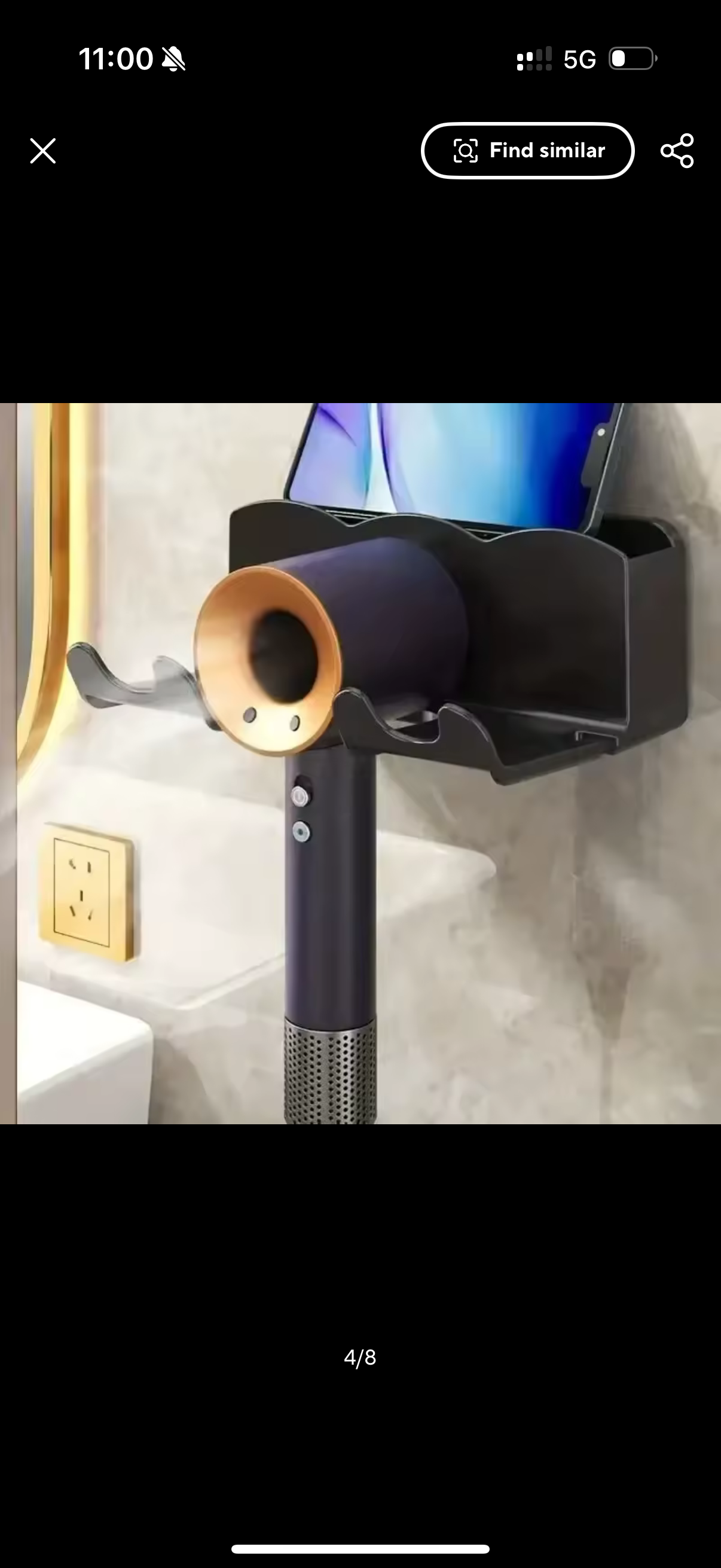 Hair Dryer Storage Rack Non Perforated Bathroom Wall Mounted Bracket Bathroom Air Duct Storage And Placement Rack Hanging Rack