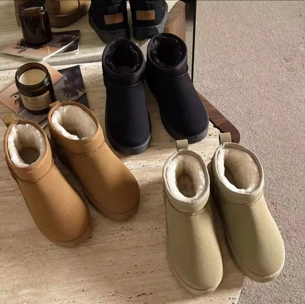 New Women Winter Ultra Mini Boots Designer Australian Platform Leather Warm Ankle Fur Booties Luxury Snow Boots