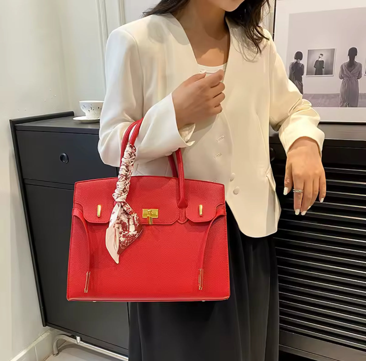 Durable Leather Handbags For Women Luxury Brand Inspired Crossbody Shoulder Bag With Adjustable Chain Strap Ladies Purse