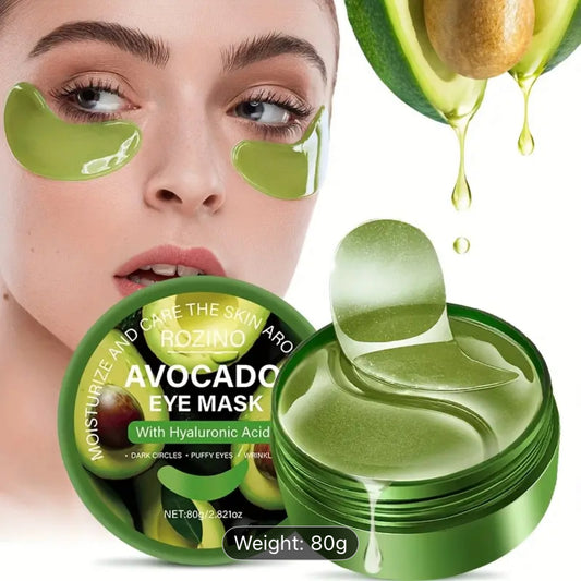 Fearless Of Eye Bags And Dark Circles, 60pcs Avocado And Hyaluronic Acid Eye Mask, Strong Moisturizing Effect,, Make The Light Beige Around The Eyes More Delicate, Compact, Say Goodbye to Dryness And Dullness, Moisturizing Before Makeup., Concealer for Ey