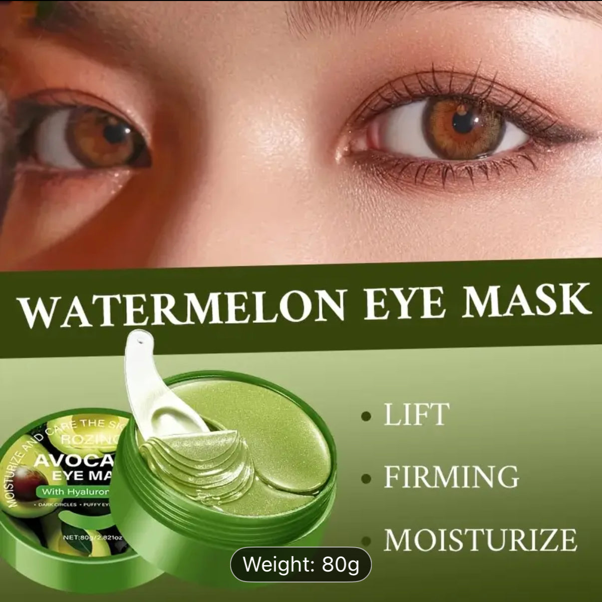 Fearless Of Eye Bags And Dark Circles, 60pcs Avocado And Hyaluronic Acid Eye Mask, Strong Moisturizing Effect,, Make The Light Beige Around The Eyes More Delicate, Compact, Say Goodbye to Dryness And Dullness, Moisturizing Before Makeup., Concealer for Ey
