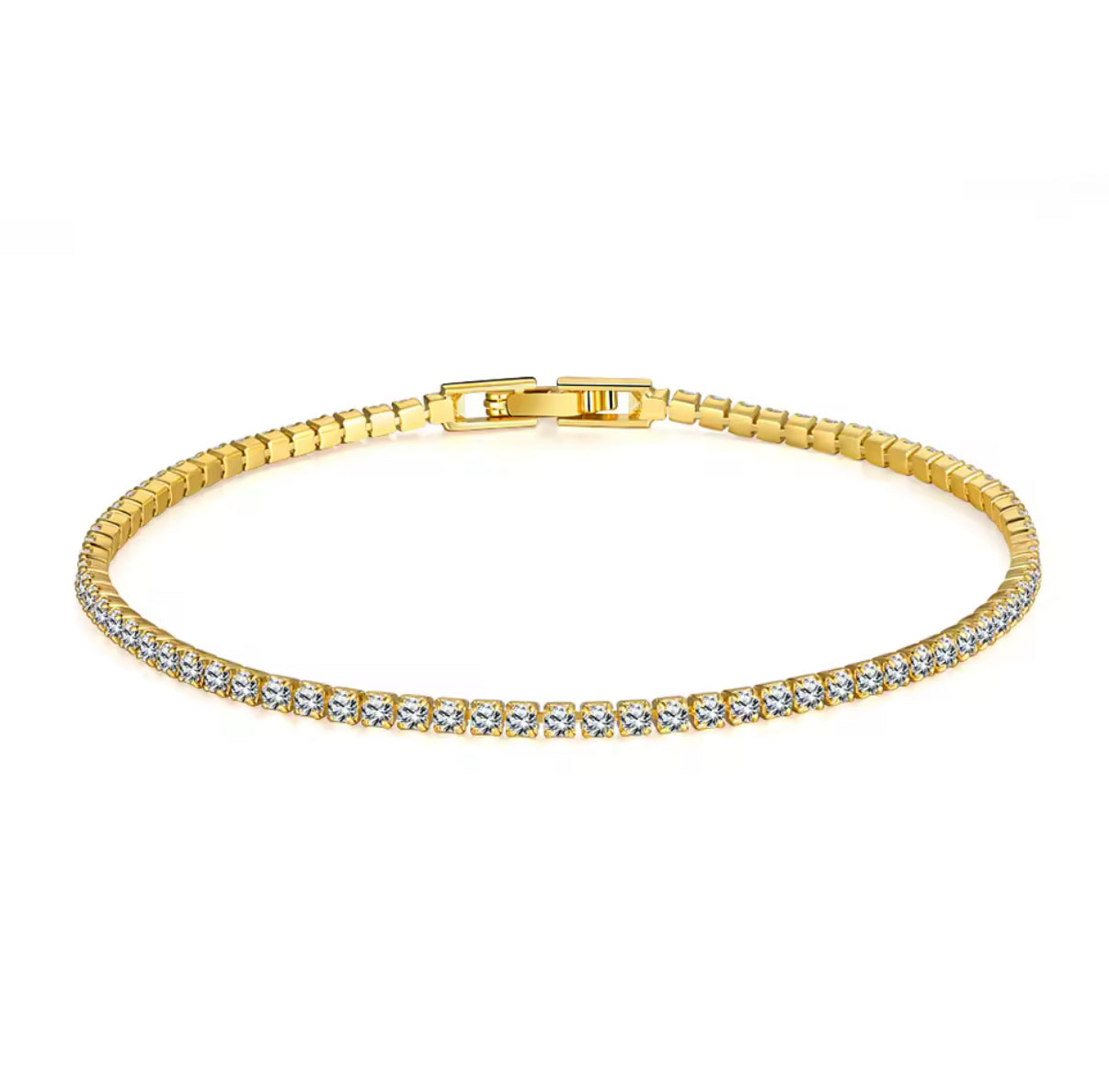 Solid 18K 14K Gold Moissanite Tennis Bracelet for Women D VVS1 Round 925 Sterling Silver Luxury Bracelet for Engagement