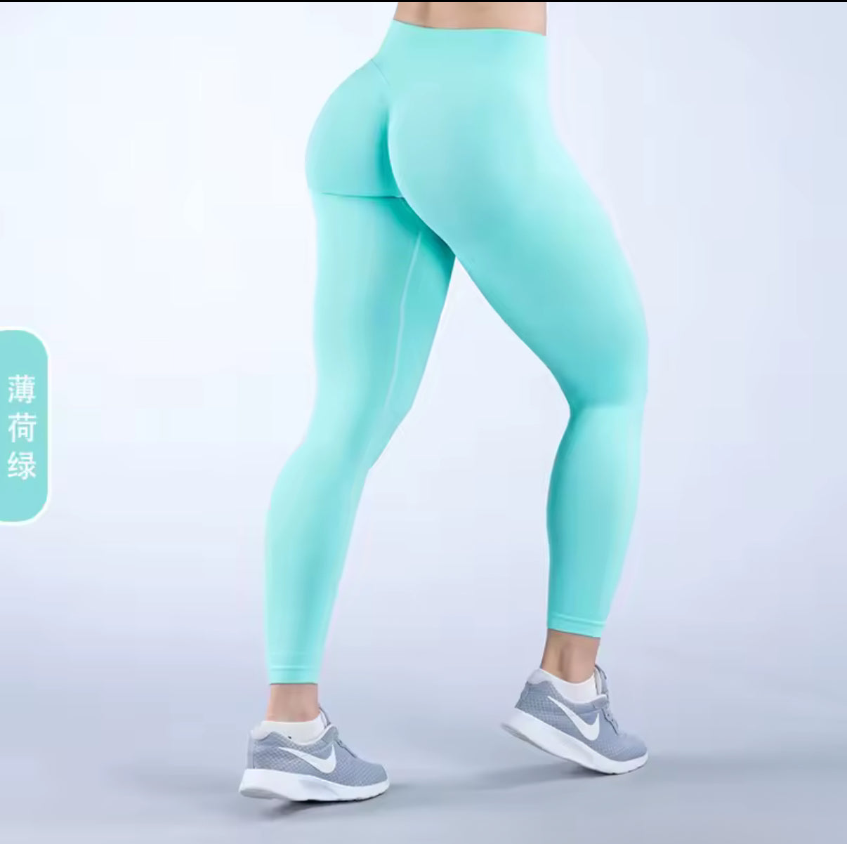 TEVEO Leggings With Logo Scrunch Seamless Yoga Women Legging Gym Sports Pants Low Ribbed Band High Stretch Fitness Tights Pant