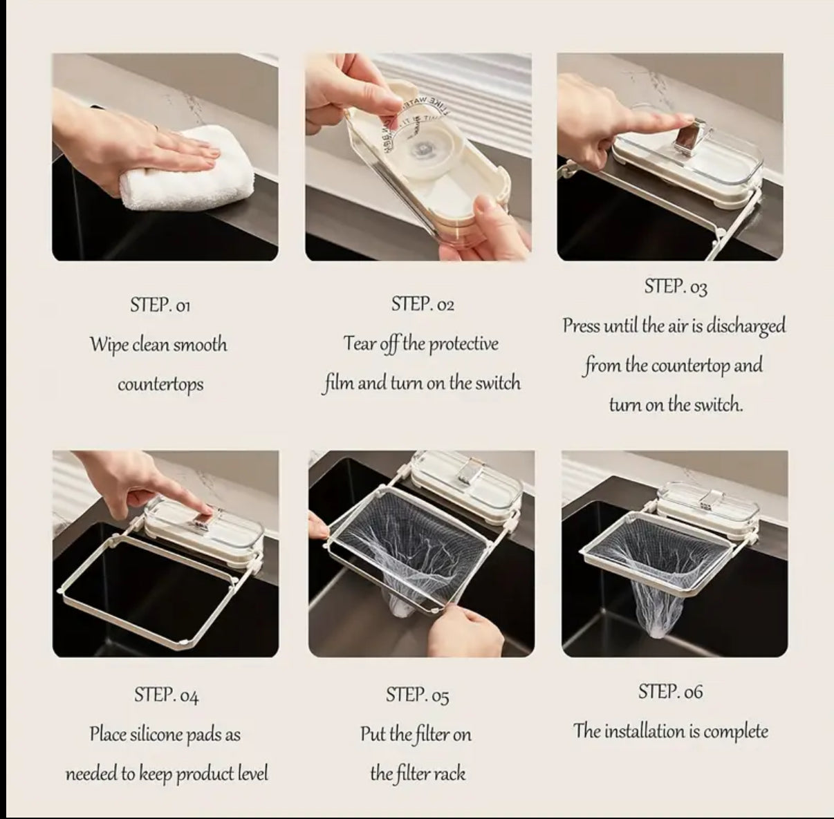 Sink Suction Cup Foldable Metal and Plastic Filter - 50 Removable Mesh Bags, Side-Mounted Kitchen Drain Strainer with Collapsible Basket for Food Waste Collection free