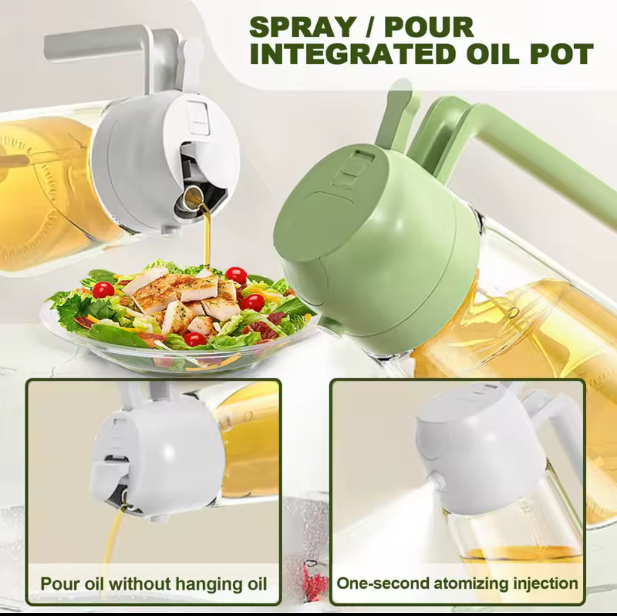 Kitchen Oils Spray Olive Oil Cruet Spray  Home Kitchen Air Fryer Spray Camping BBQ Cooking Plastic Oil Bottle  200/300ml/500ml