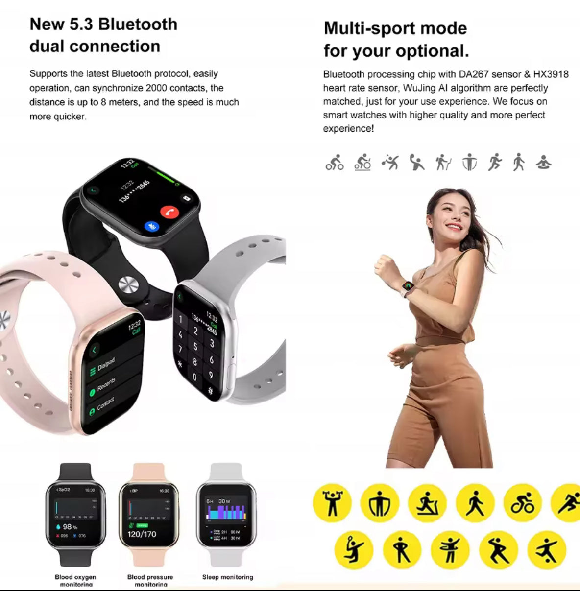 2025 Series 3 Watch 10 GPS Smart Watch Memory Music Video Bluetooth Call Heart Rate Waterproof NFC Smartwatch For Android IOS
