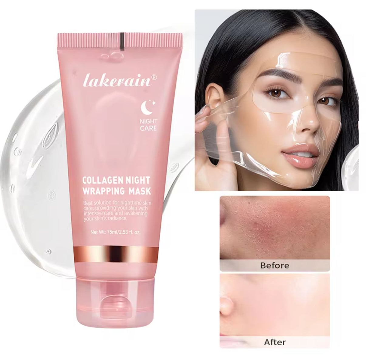 Korean Deep Collagen Mask Peel Off Mask Face Anti Wrinkle Lifting  Skin Care Masks Bio Pack Night Wrapping Woman Overnight Skin