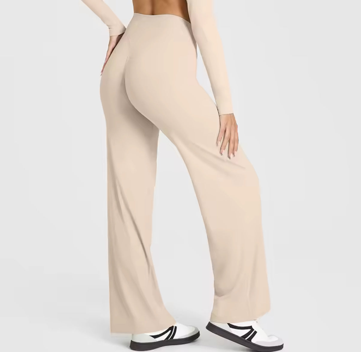 NCLAGEN Straight-Leg Pants Ultra Soft Butter Fabric Women's Mid-Waist Yoga Pants GYM Naked Feel Pilates Running Sport Trousers