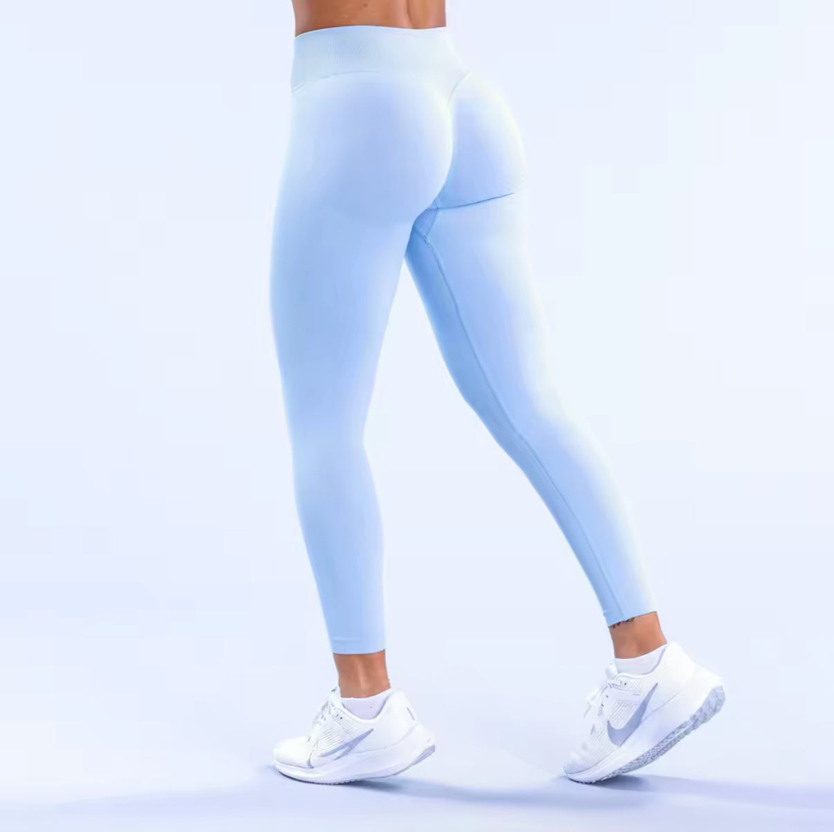 TEVEO Leggings With Logo Scrunch Seamless Yoga Women Legging Gym Sports Pants Low Ribbed Band High Stretch Fitness Tights Pant