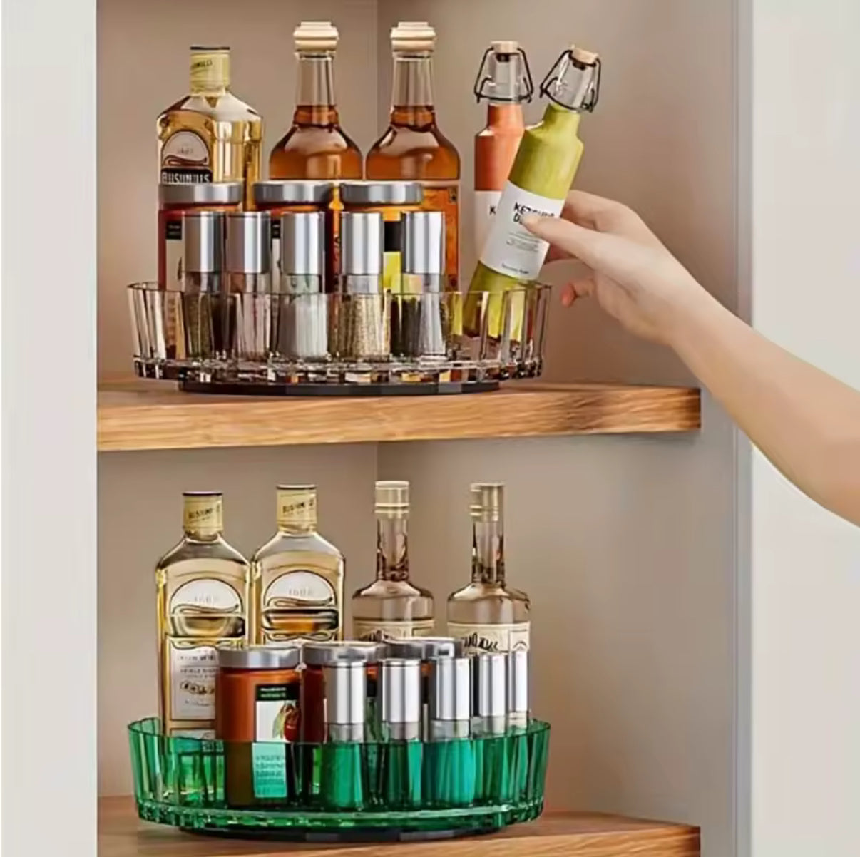 360°Rotating Rotating Spice Rack Organizer For Bathroom Kitchen Countertop Easy Access and Efficient Storage Desktop Storage Box