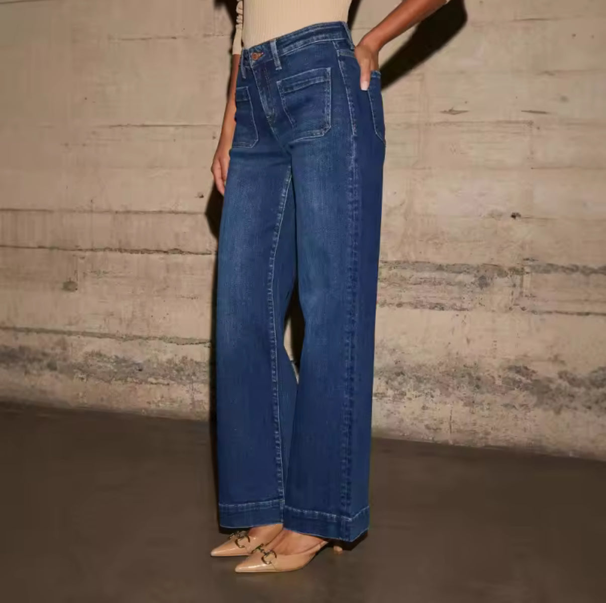 Women's New Europe and the United States High-Waisted Jeans Women's 2025 Spring Thin Wide-Leg Retro Temperament Straight Pants