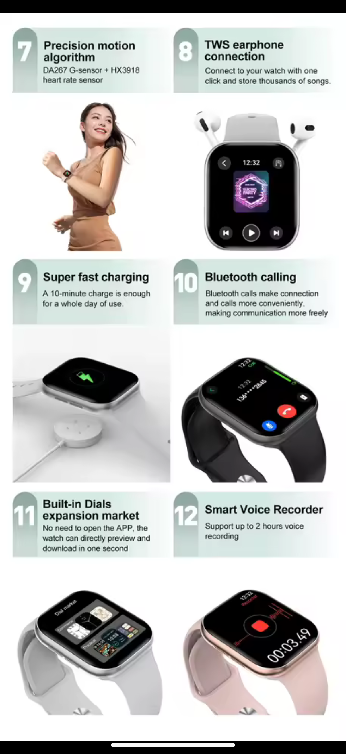 2025 Series 3 Watch 10 GPS Smart Watch Memory Music Video Bluetooth Call Heart Rate Waterproof NFC Smartwatch For Android IOS