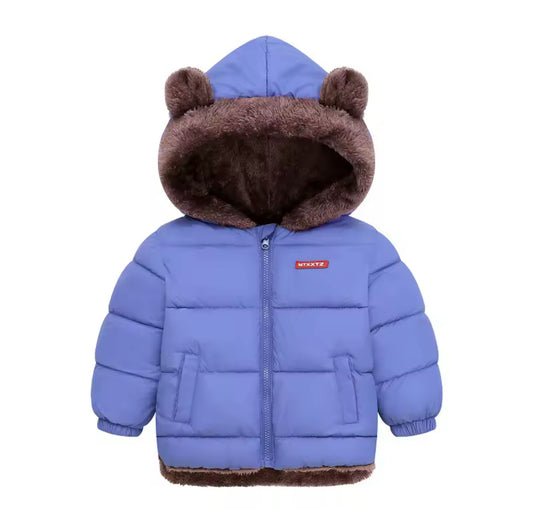 Boys Girls Thick Jackets Winter Kids Padded Fleece Warm Coats Children Hooded Cotton Outerwear Kids Clothes Cashmere Snowsuit