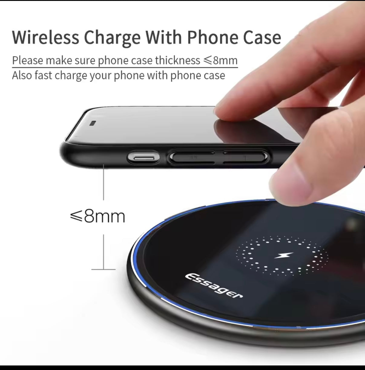 Essager 10W/15W Qi Kabelloses Ladegerät